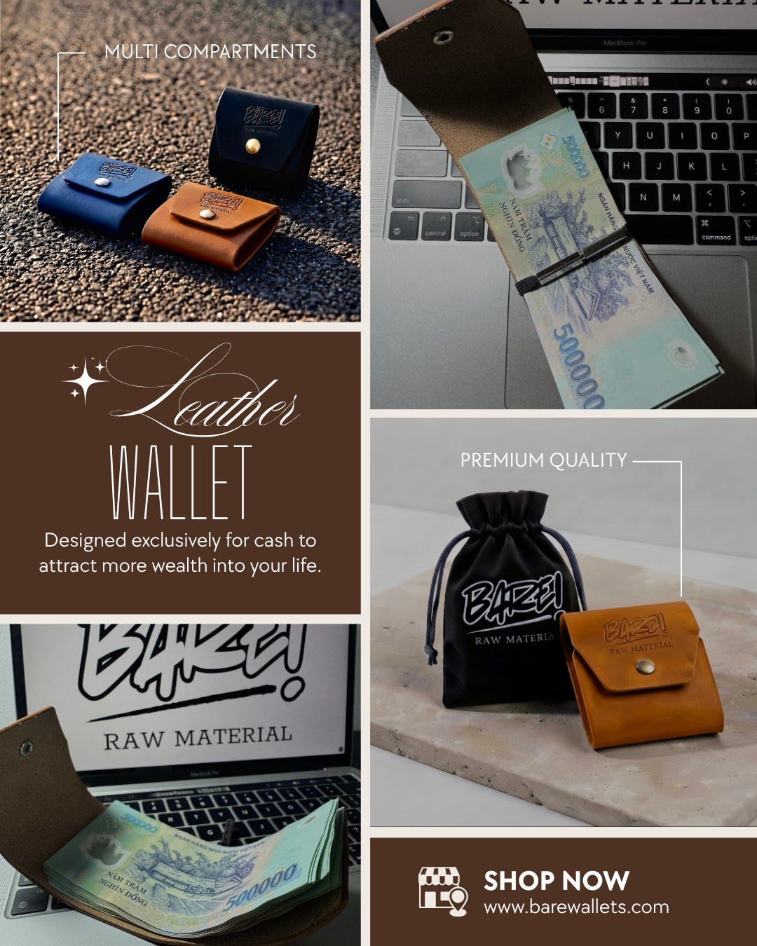 Bare Wallet - Minimalist Leather